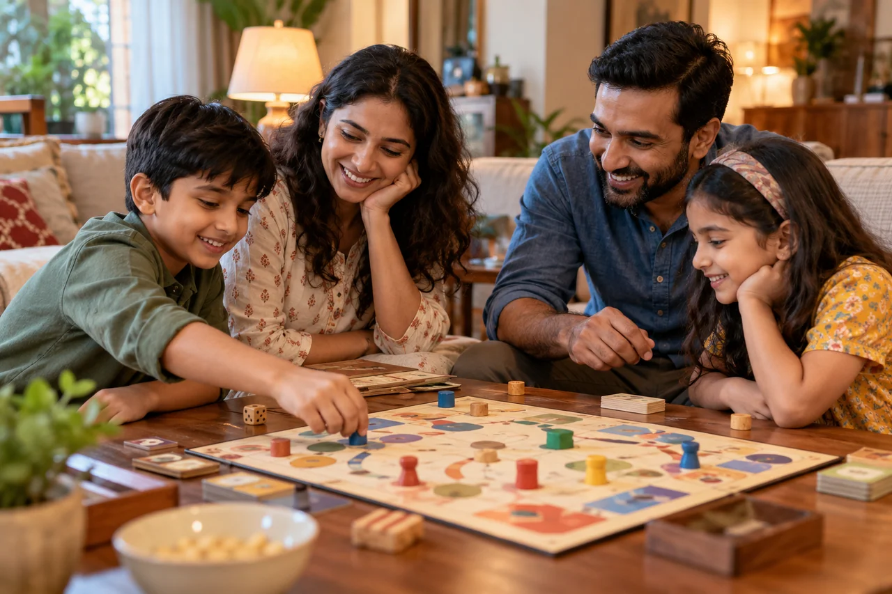 परिवार के लिए तैयार खेल की मेज़